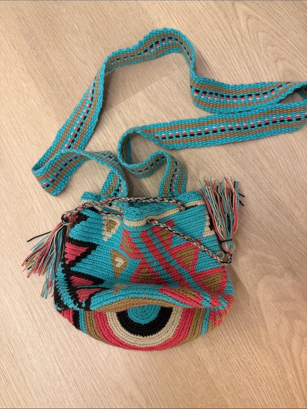 Handwoven Turquoise Multicolor Crossbody Bag